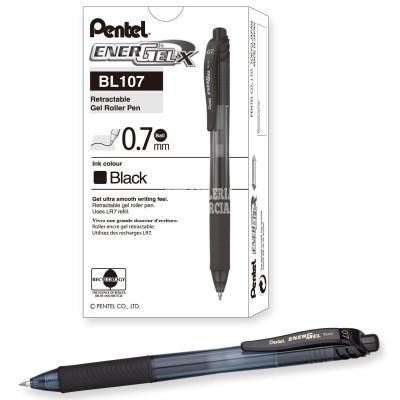 BOLÍGRAFO DE GEL PENTEL ENERGEL 0.7 NEGRO